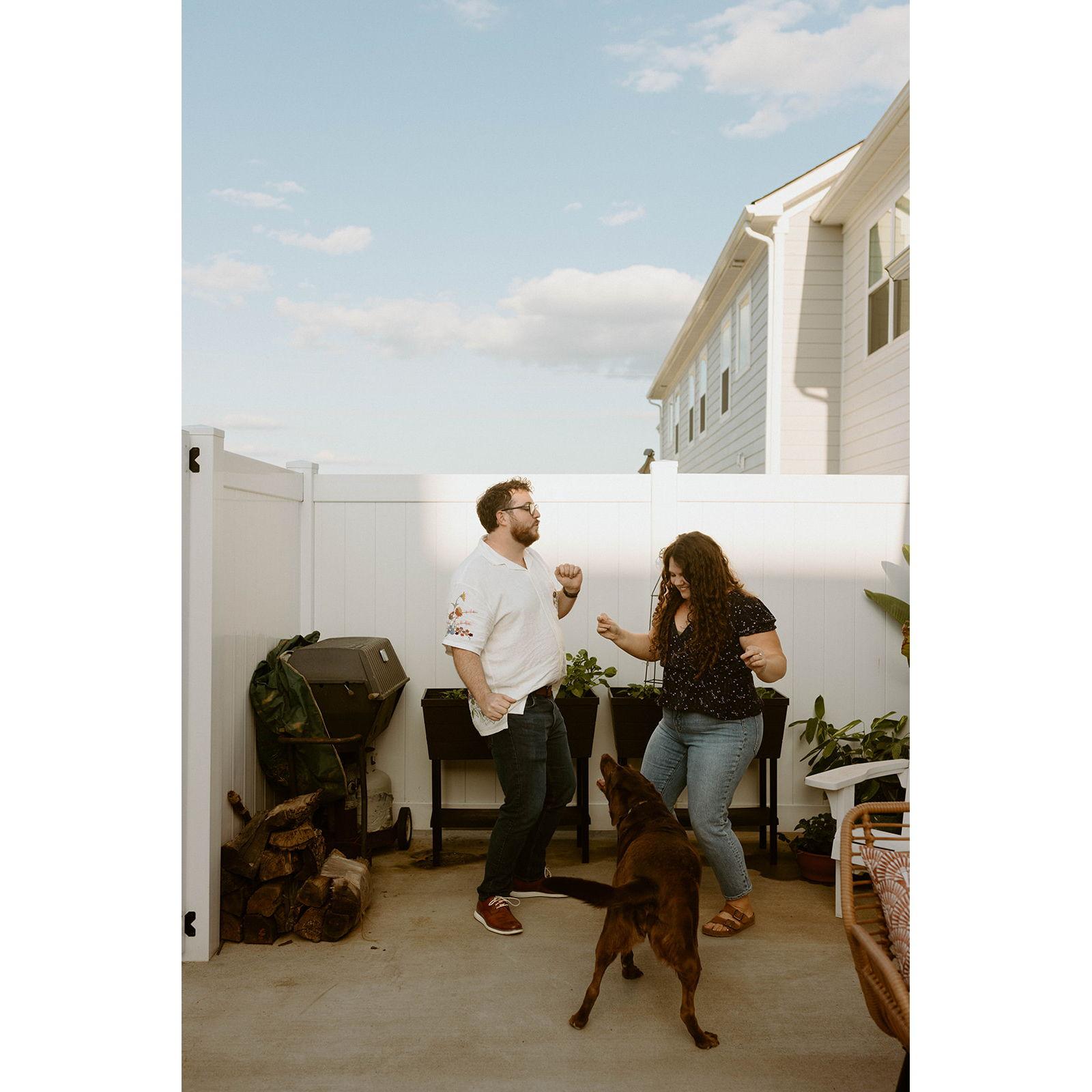 For our engagement photo shoot, we spun records and made old fashioneds. It was perfectly us!