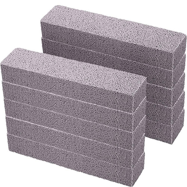 Pumice Sticks Pumice Scouring Pad for Cleaning, Grey Pumice Stick Cleaner for Removing Toilet Bowl Ring, Bath, Household, Kitchen, Spa, Pool, Household Cleaning, 5.9 x 1.4 x 0.9 Inch (10 Packs)
