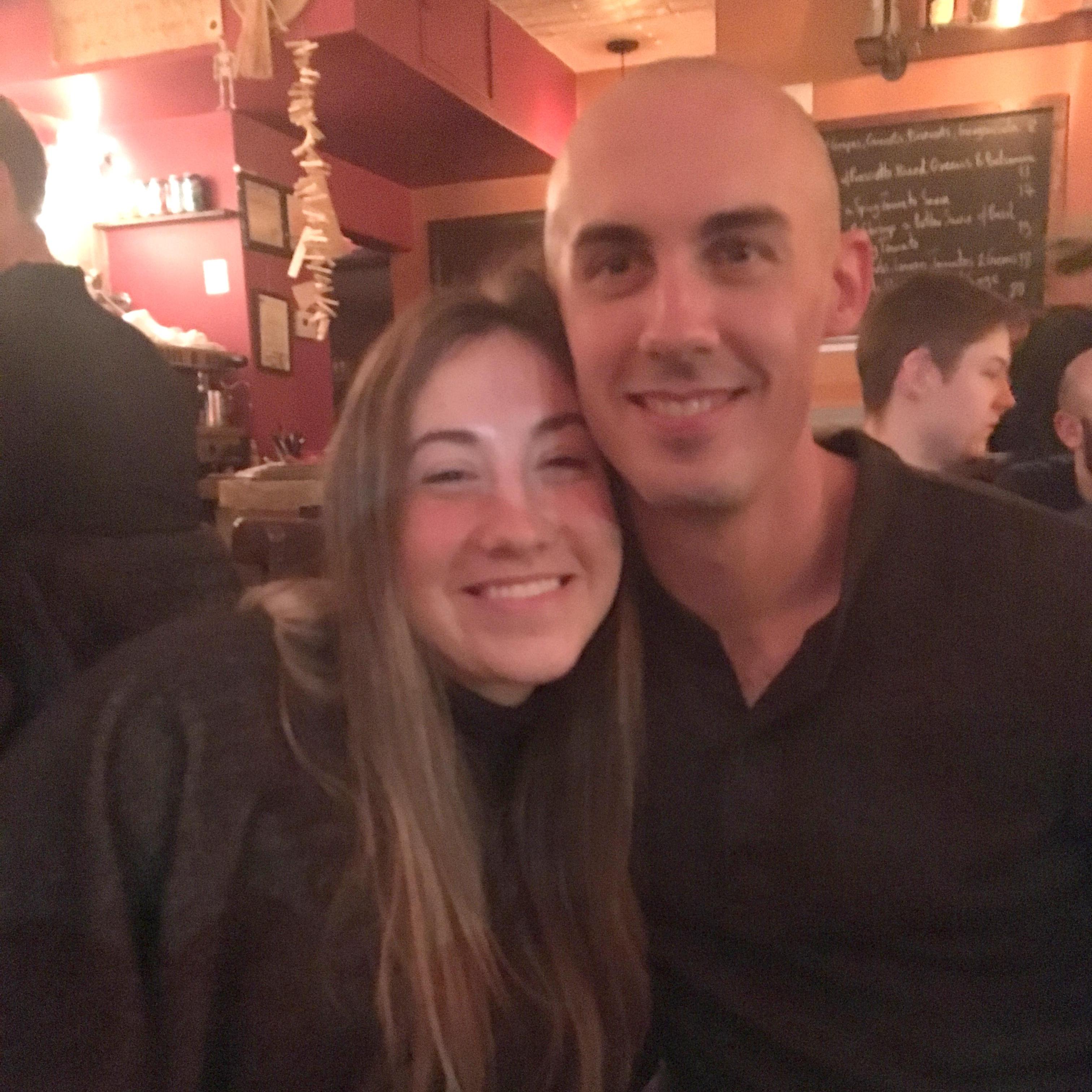 The couple at their most special restaurant "Testo" in Williamsburg close to Callie's old apt. They took her mom there and she also loves it. They serve the wine in carafes!!!