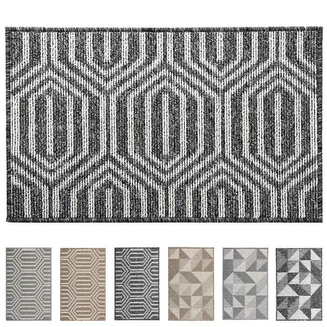 DEXI Indoor Doormat, Non Slip Absorbent Resist Dirt Entrance Rug, 32”x48” Large Size Machine Washable Low-Profile Inside Floor Door Mat