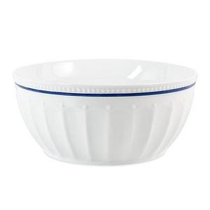 Everyday White® by Fitz and Floyd® Blue Rim Fluted Serve Bowl
