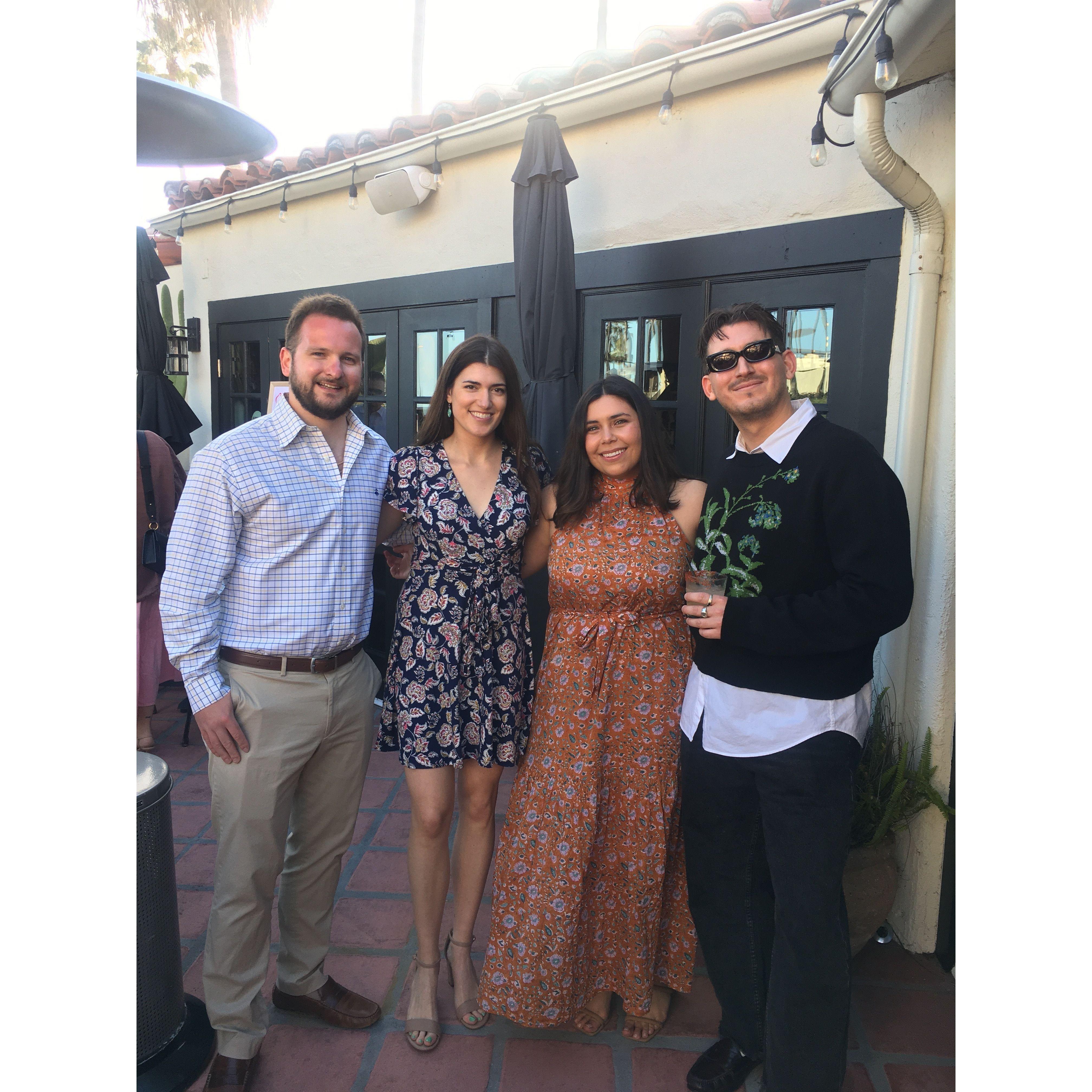 With Nick and Angela at their rehearsal dinner in San Clemente, California