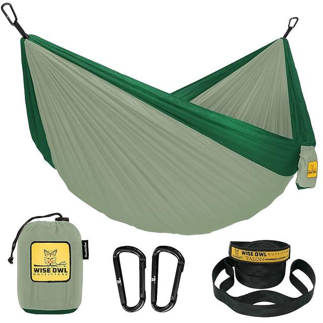 Wise Owl Outfitters Camping Hammock - Portable Hammock Single or Double Hammock Camping Accessories for Outdoor, Indoor w/Tree Straps