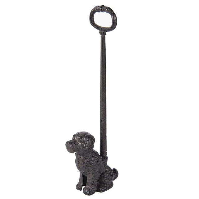 Sungmor Cast Iron Dog Door Stop with Handle – Heavy Duty Decorative Vintage Doorstop, 19.4" Tall Rustic Animal Door Holder, Antique Farmhouse Home Décor for Entryway, Office, or Yard