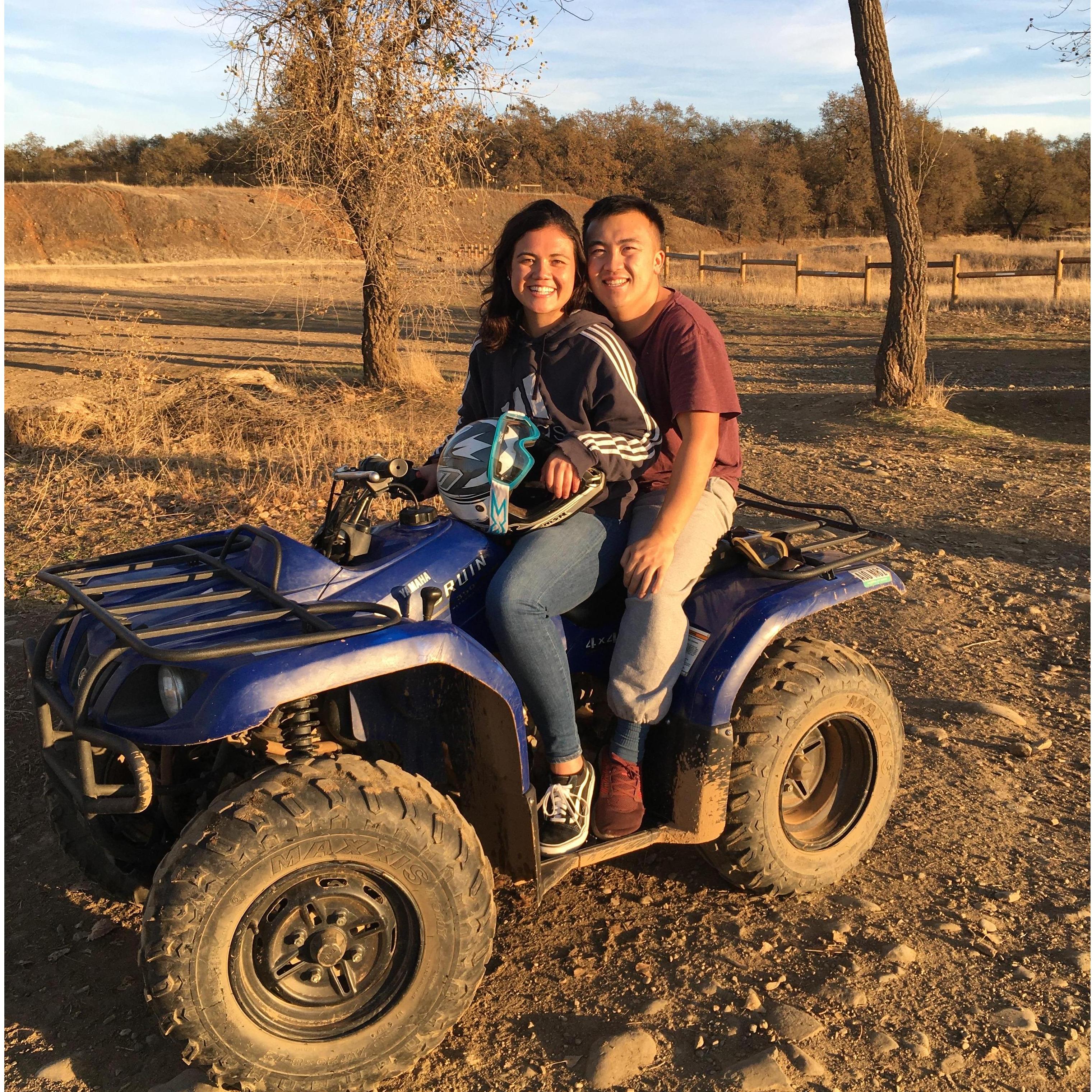 Riding ATV's in Oroville (Surr's hometown)