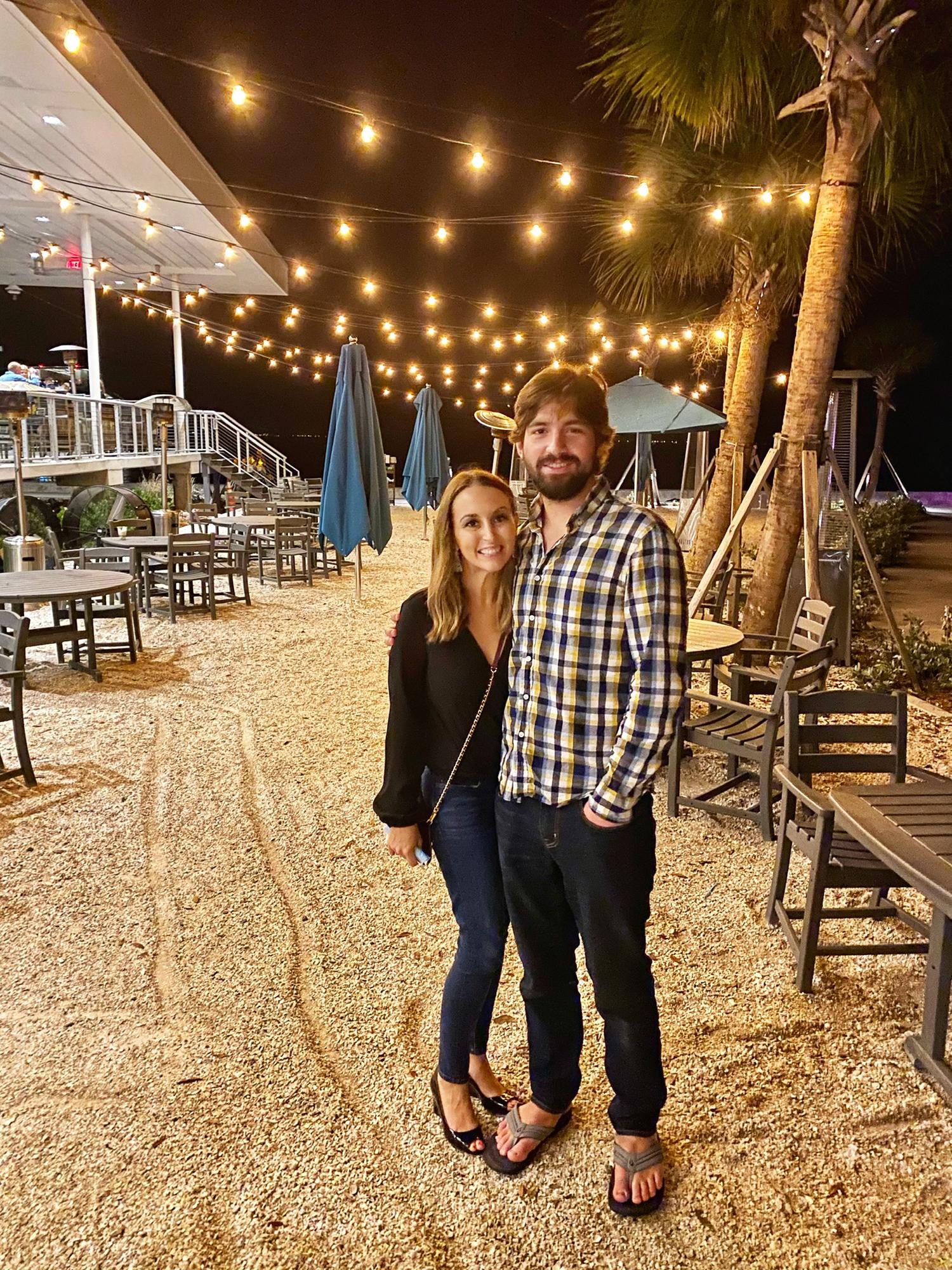 At one of our favorite restaurants (Doc Ford's Rum Bar & Grille in downtown St. Petersburg)