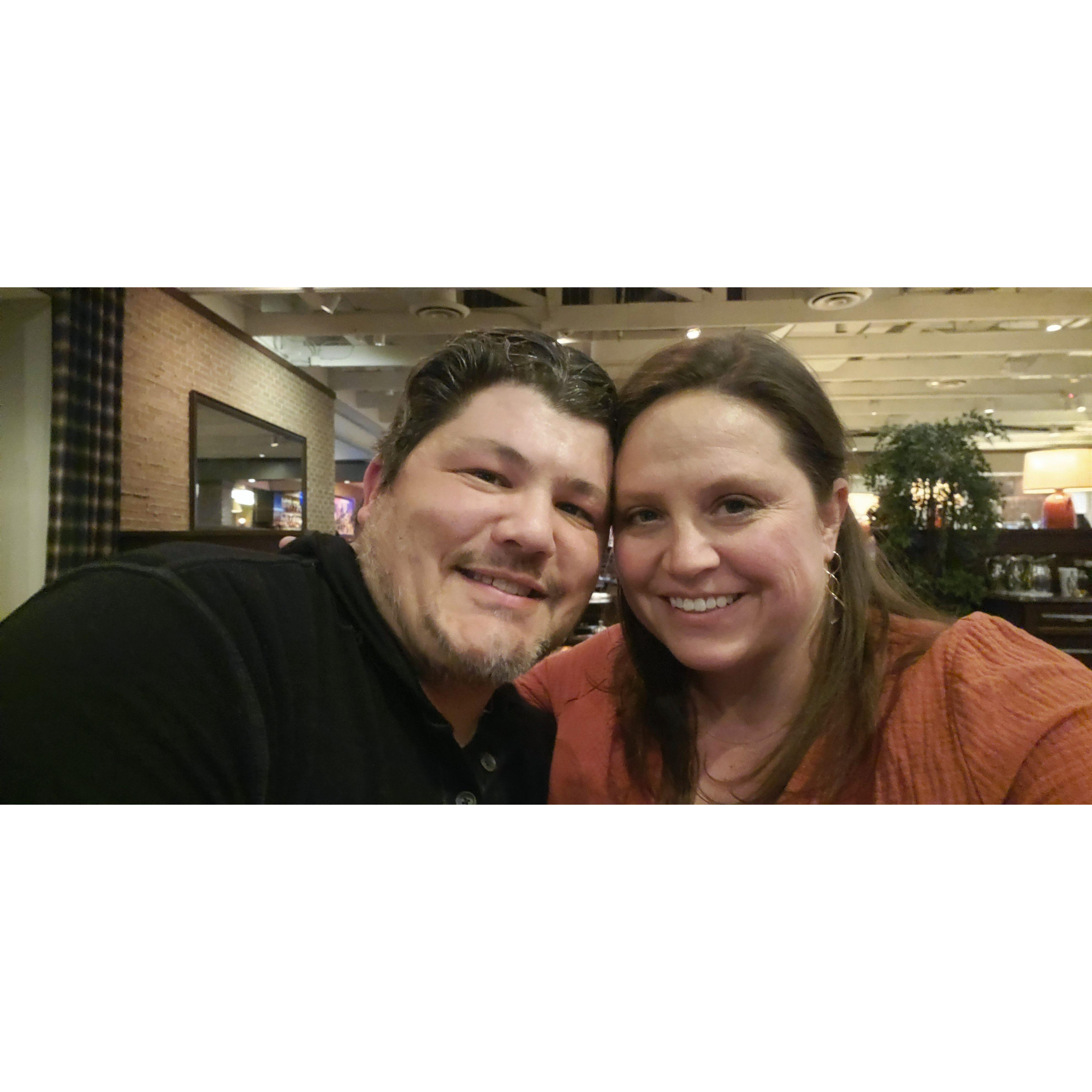 Our first photo together! Celebrating Tony's 41st birthday.