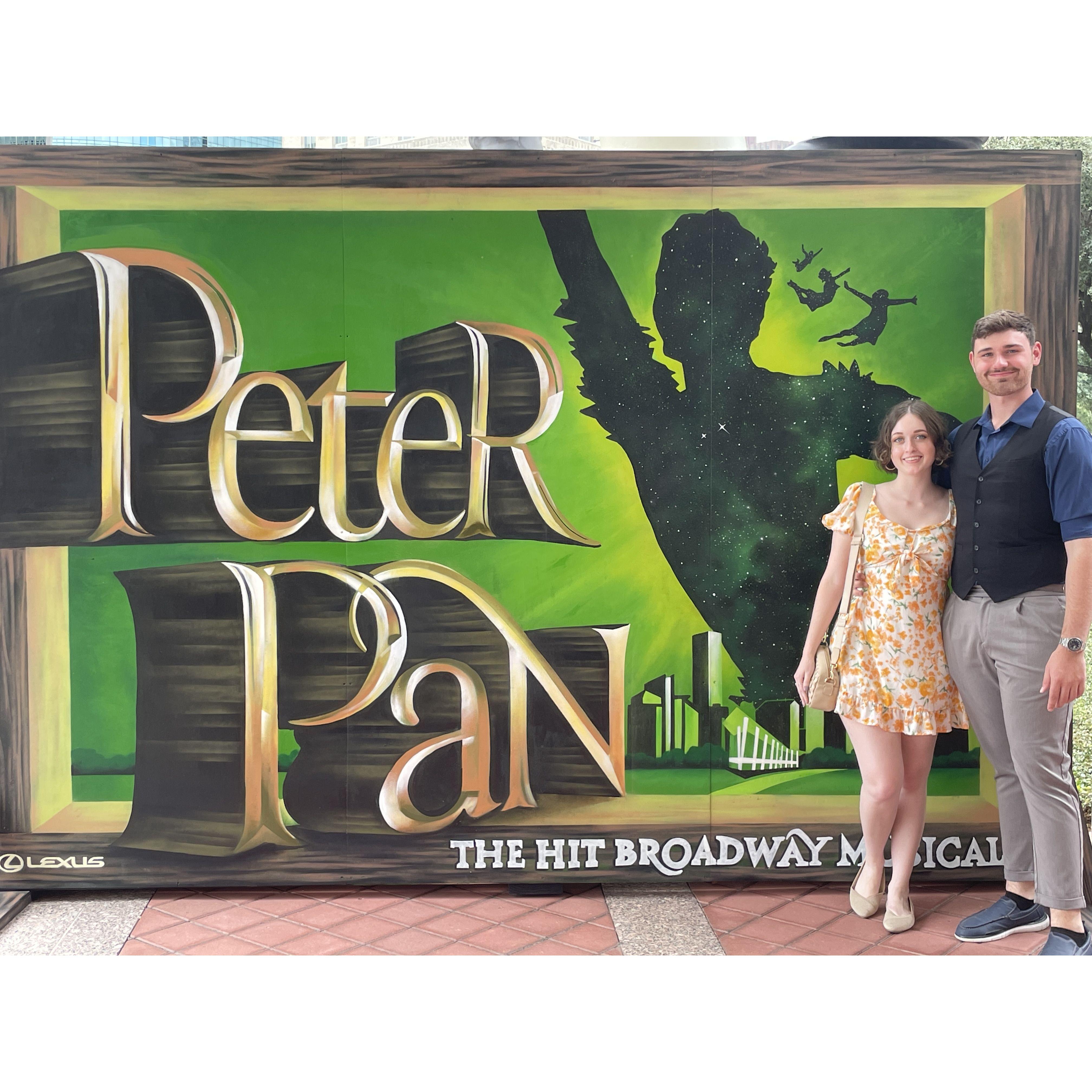 Us going to see Peter Pan on Broadway the day before our engagement!