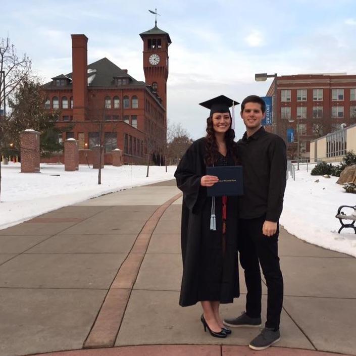Bryce joined McKenna at UW-Stout for her final semester in order to speed up his own graduation (they let him take two classes simultaneously). He survived living with four girls!