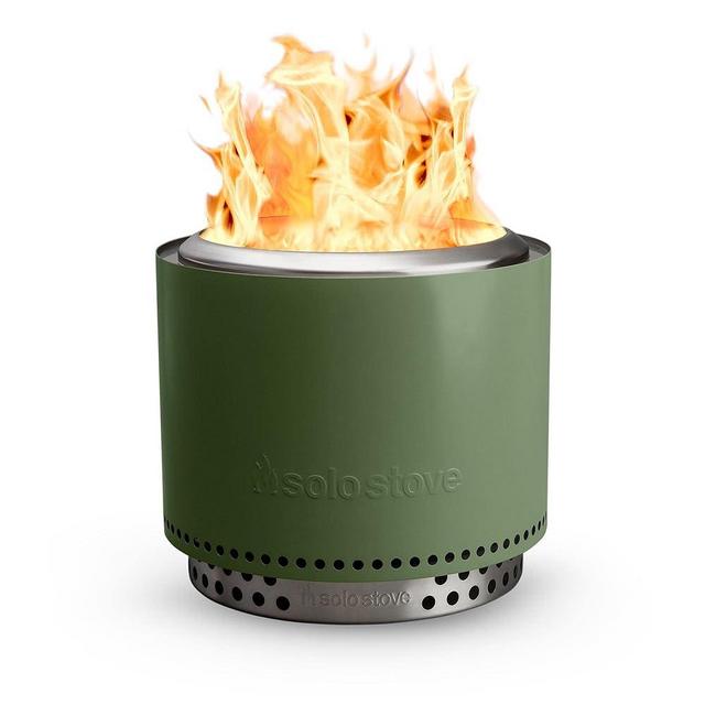 Solo Stove Bonfire 2.0 with Stand, Smokeless Fire Pit | Wood Burning Fireplace w Removable Ash Pan, Portable Outdoor Firepit For Camping, Stainless Steel, H:16.75in x Dia:19.5in, 25.1lbs, Color: Olive