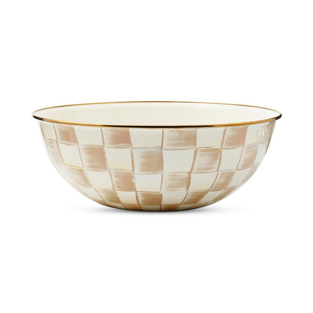 Mackenzie-Childs Mocha Check Extra Large Everyday Bowl, 192-oz.