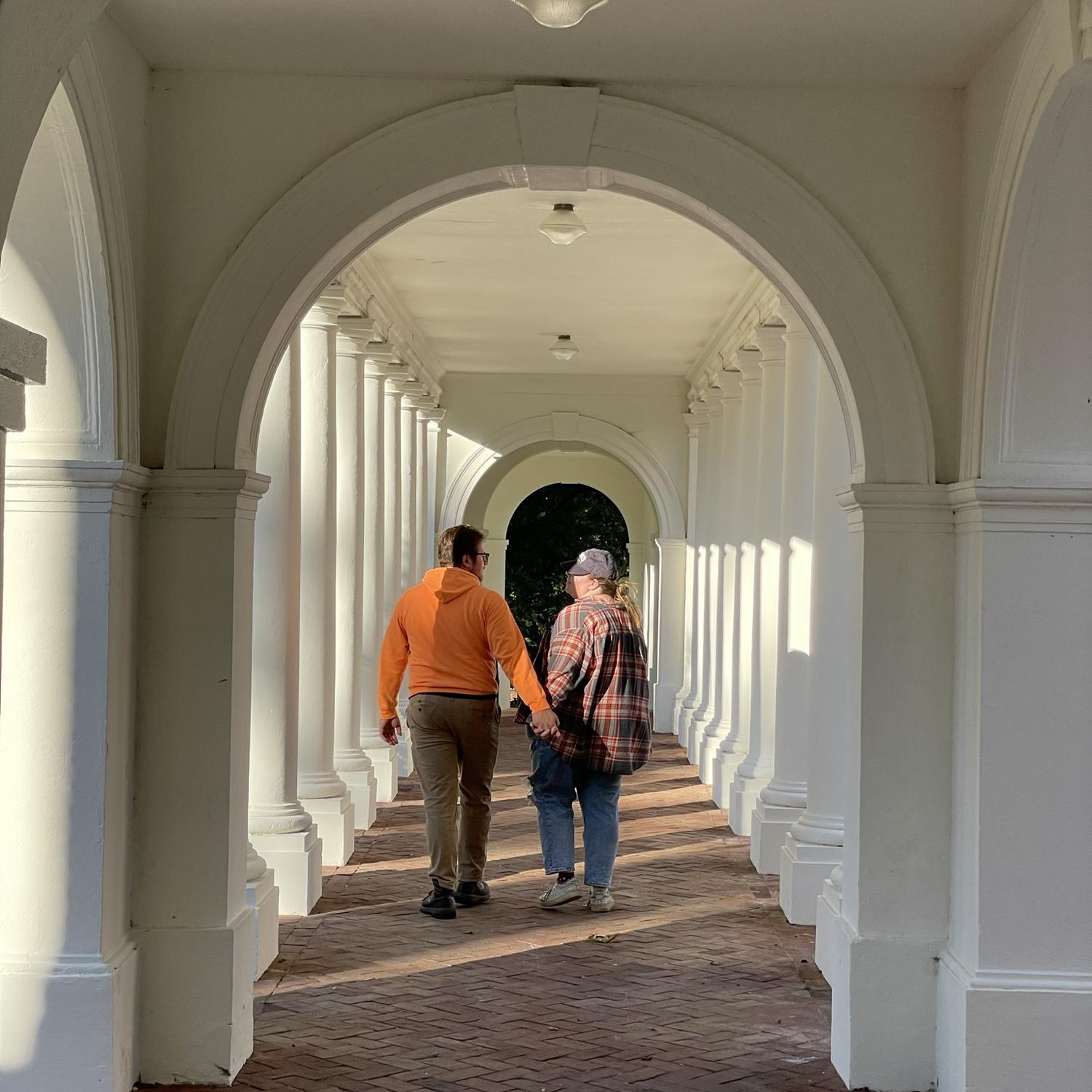 Walking on UVA’s campus, 2023.