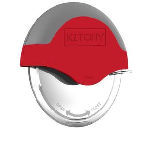 KITCHY - Kitchy Pizza Cutter Wheel with Protective Blade Guard, Super Sharp and Easy To Clean Slicer, Stainless Steel (Red)