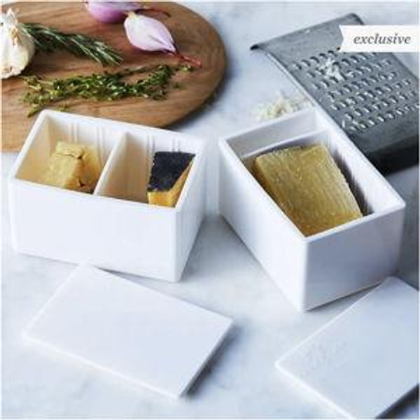 Capabunga Cheese Vault Reusable Storage Container, Set of 2, 3 Colors