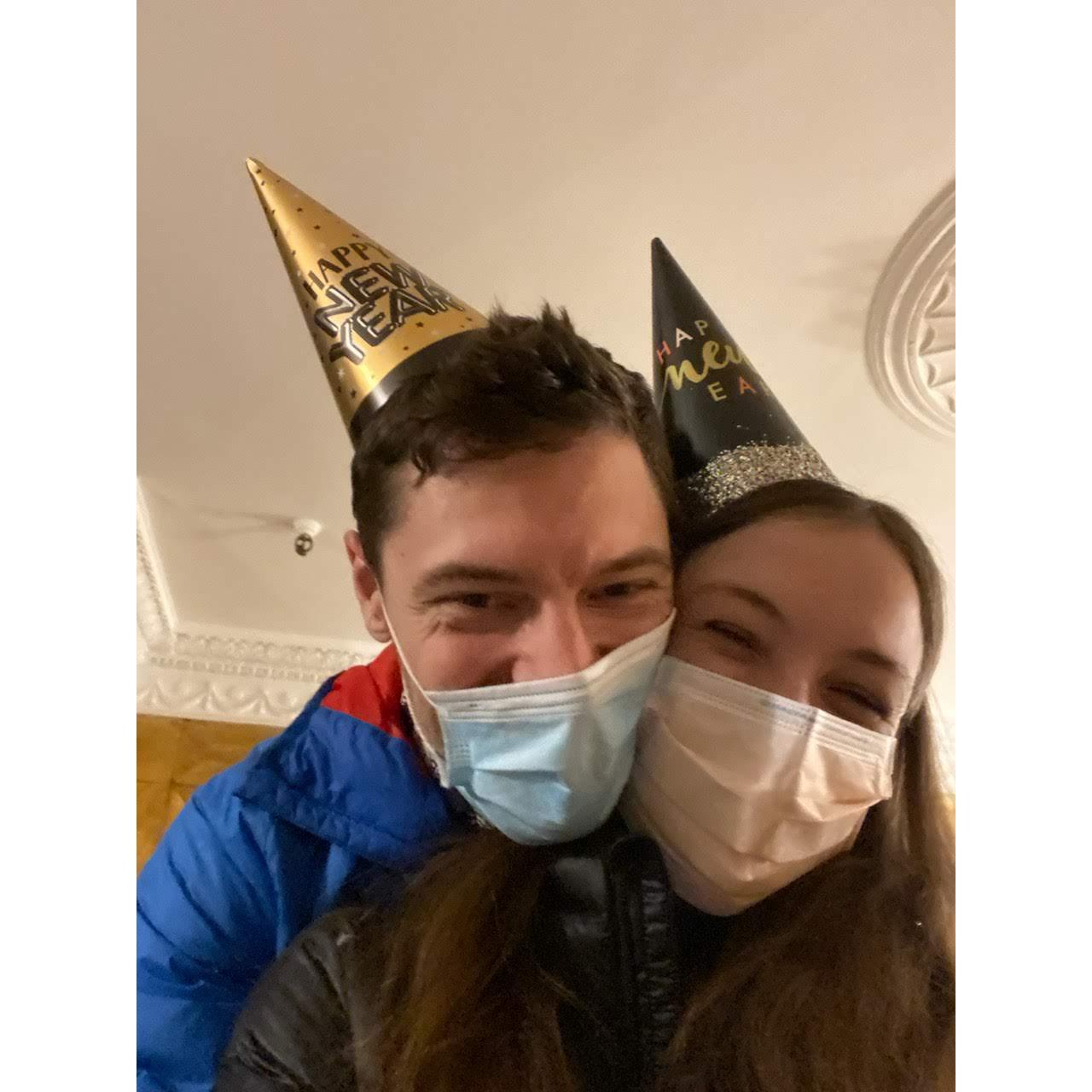 Zoe was working nights so Dave rescheduled NYE for Jan 3rd! Hats courtesy of the CCU nurses