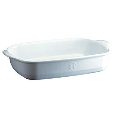 Emile Henry 119654 France Ovenware Ultime Rectangular Baking Dish, 16.5 x 10.6, Flour White