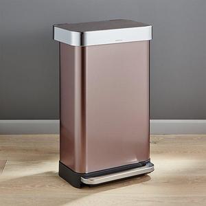 simplehuman ® 45-liter/12-gallon Rose Gold Rectangular Step Can