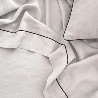 Piped Linen 4-Piece Sheet Set