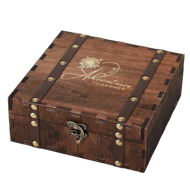 AW BRIDAL Memory Box for Keepsakes Wedding Keepsake Box Engraved Wood Box with Lid Bridal Shower Gift Wedding Engagement Gifts for Couples