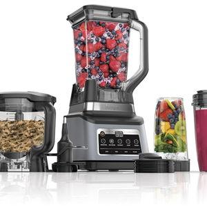 Ninja BN801 Professional Plus Kitchen System, 1400 WP, 5 Functions for Smoothies, Chopping, Dough & More with Auto IQ, 72-oz.* Blender Pitcher, 64-oz. Processor Bowl, (2) 24-oz. To-Go Cups, Grey