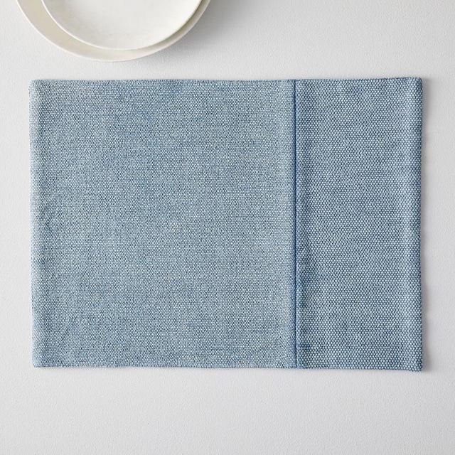 Cotton Canvas Placemat, Set of 2 , Bluebird