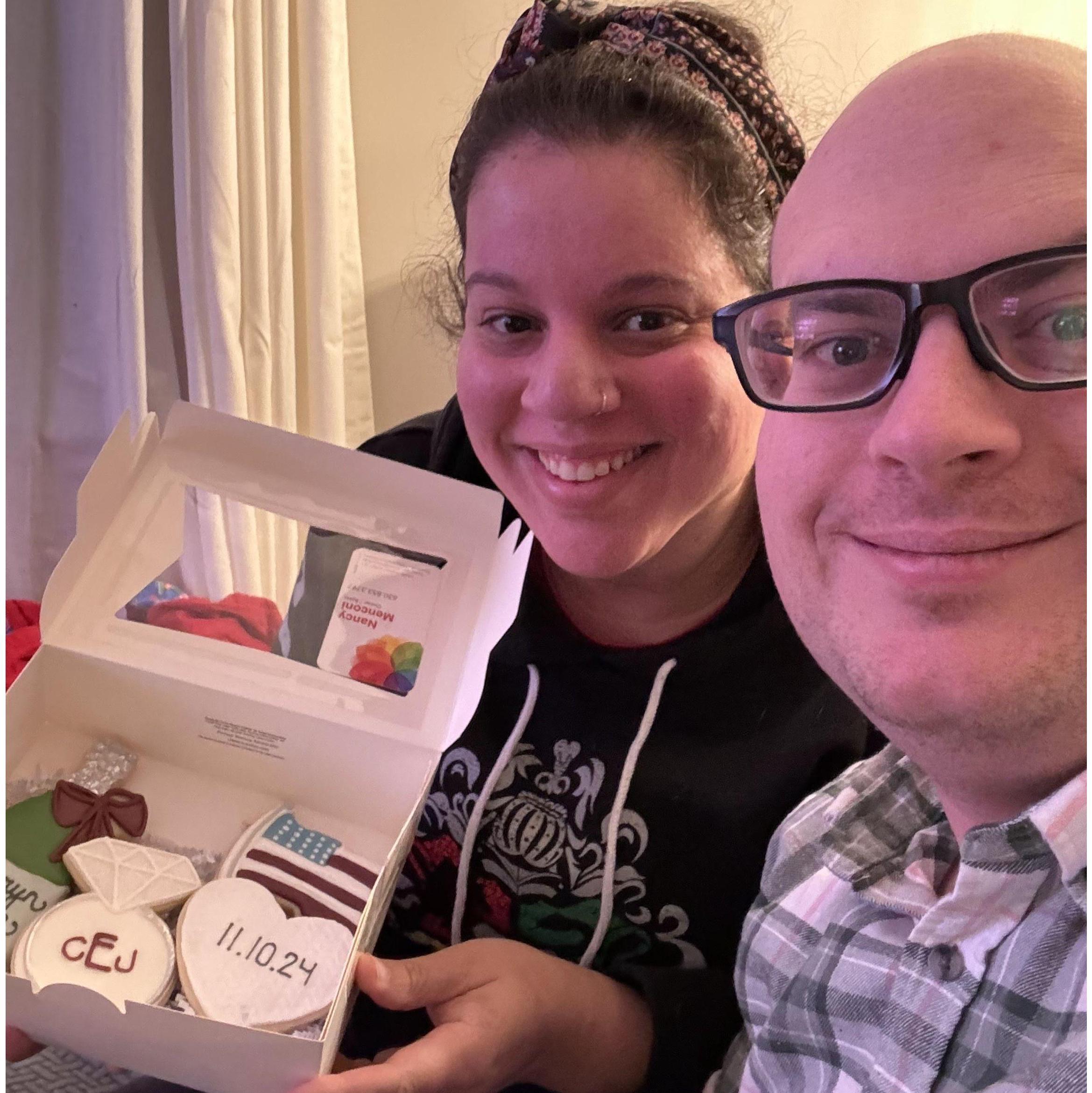 We loved our engagement cookies from Fancy Nancy's.