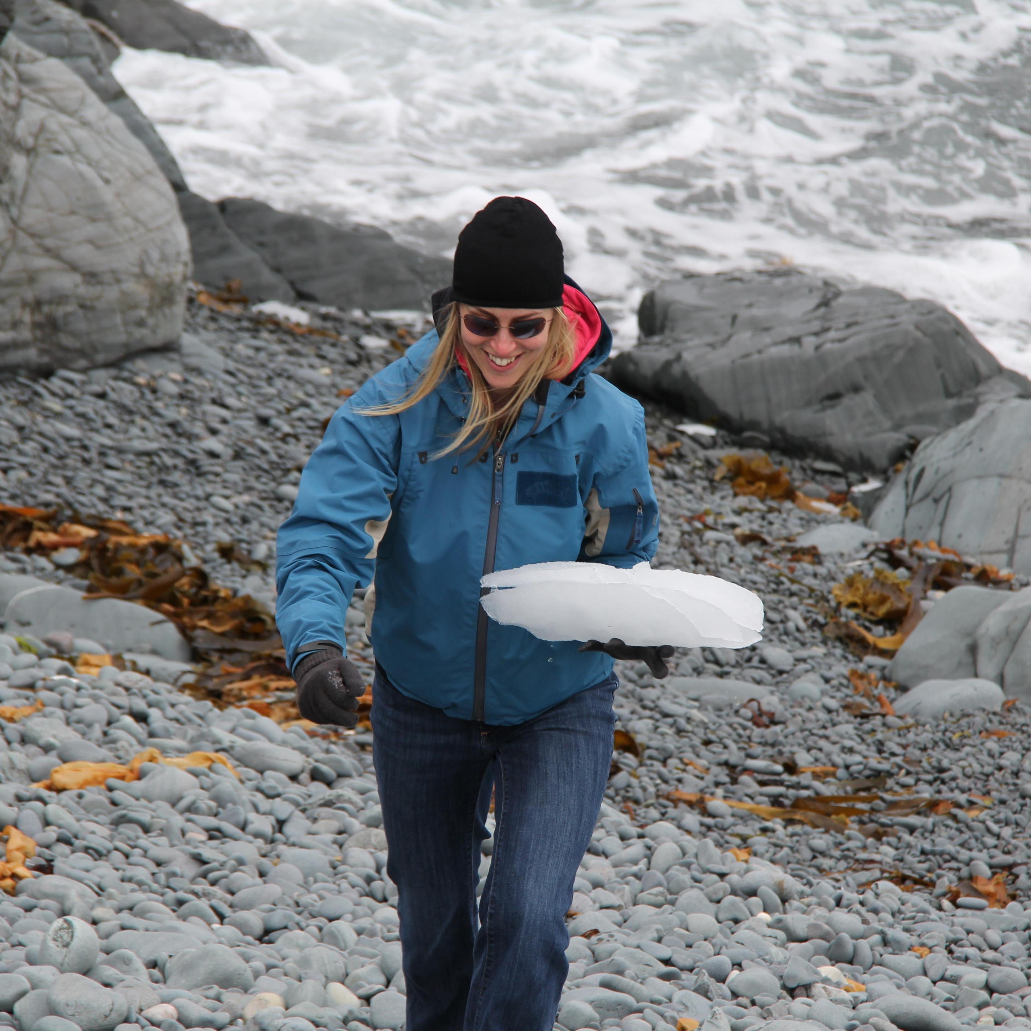 Collecting a small Bergy Bit, Bonavista, NL.