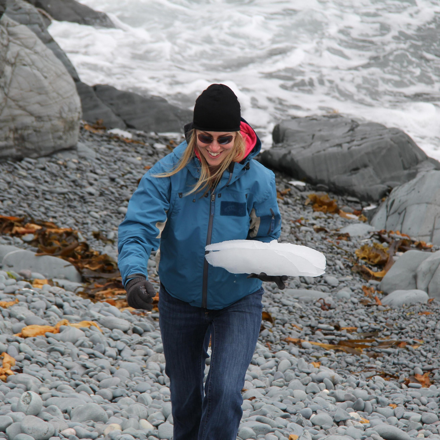 Collecting a small Bergy Bit, Bonavista, NL.