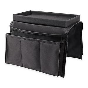 6-Pocket Armrest Organizer with Tray Top in Black