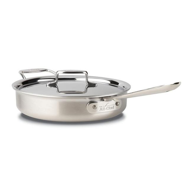 All-Clad d5 Brushed Stainless-Steel Covered Sauté Pan, 3-Qt.