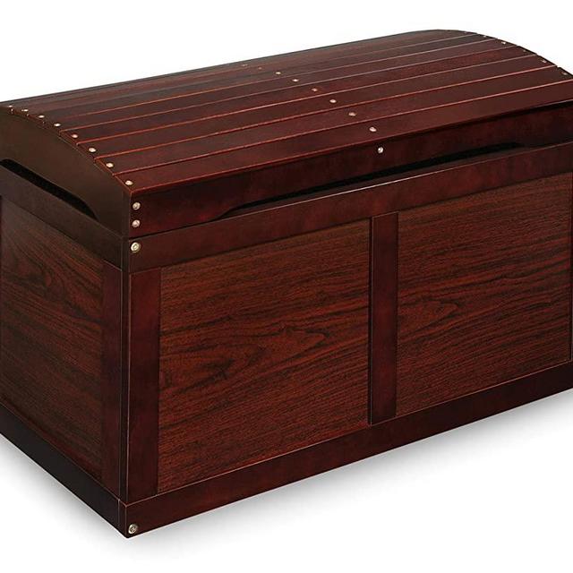 Hardwood Safety Hinge Barrel Top Toy Storage Chest
