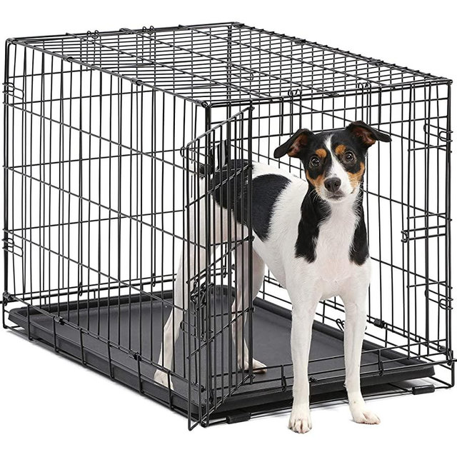 MidWest Homes for Pets Dog Crate | iCrate Single Door & Double Door Folding Metal Dog Crates | Fully Equipped