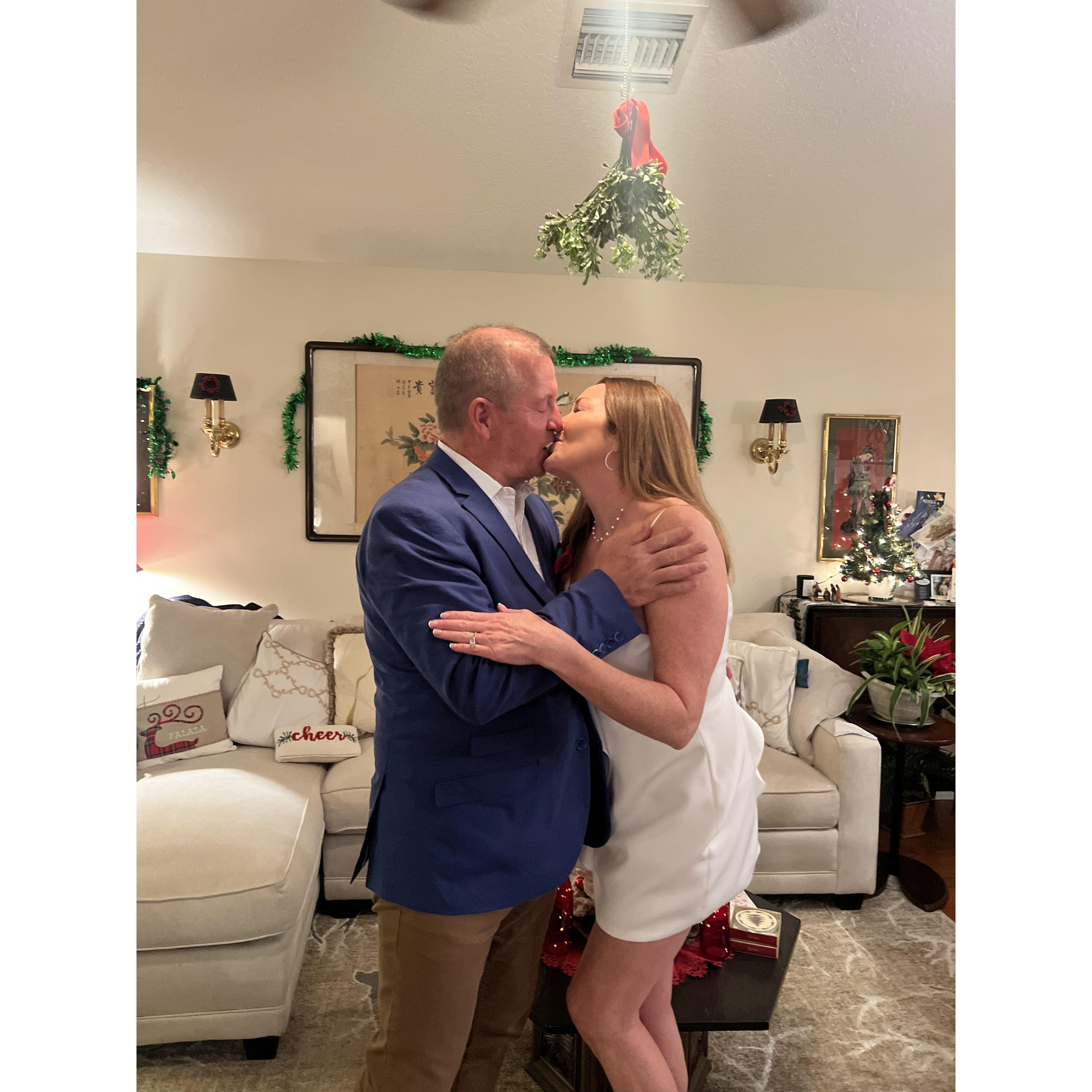 Under the mistletoe