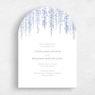 Icy Blue Wedding Invitation - Portree Portrait