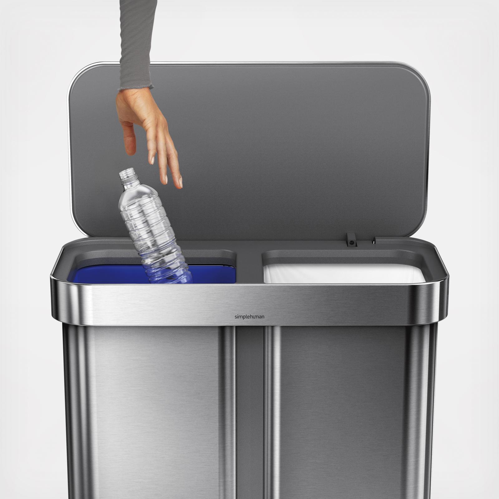 simplehuman, Dual Compartment Stainless Steel Step Recycler with