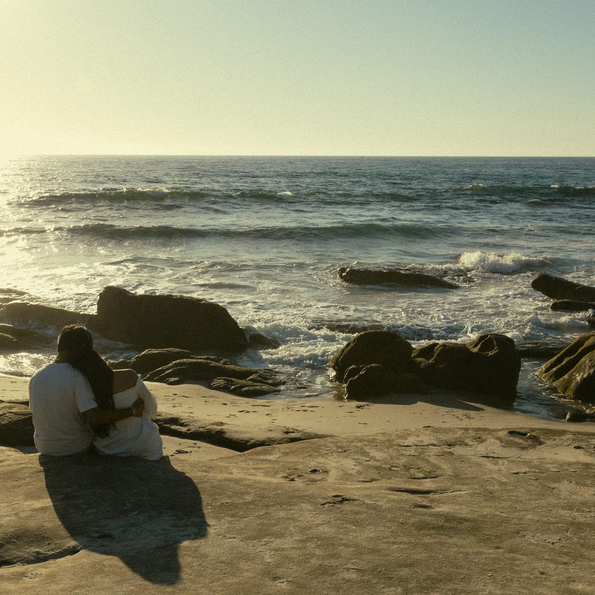 Sitting by the beach