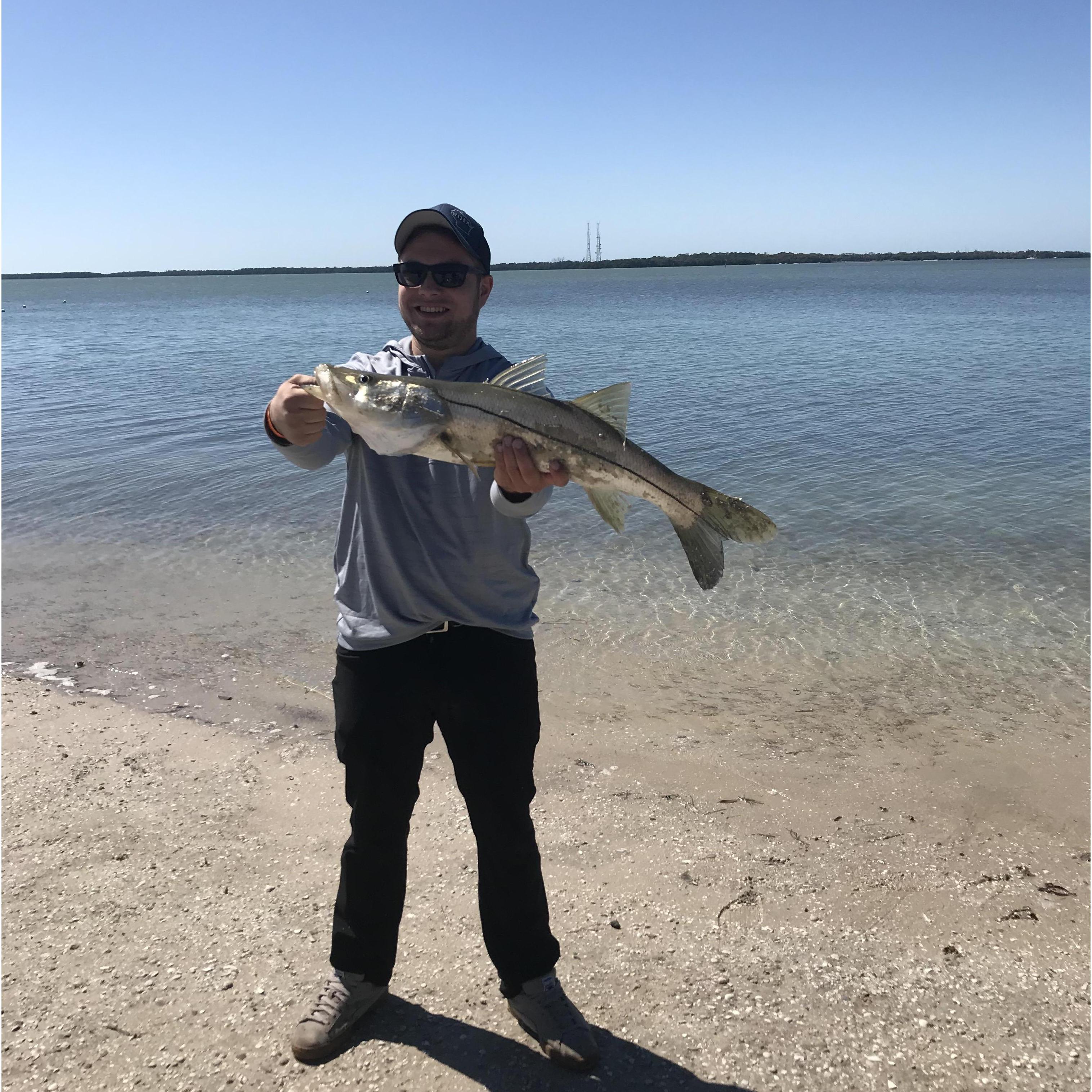 Zach and his best (non-shark) catch in Florida