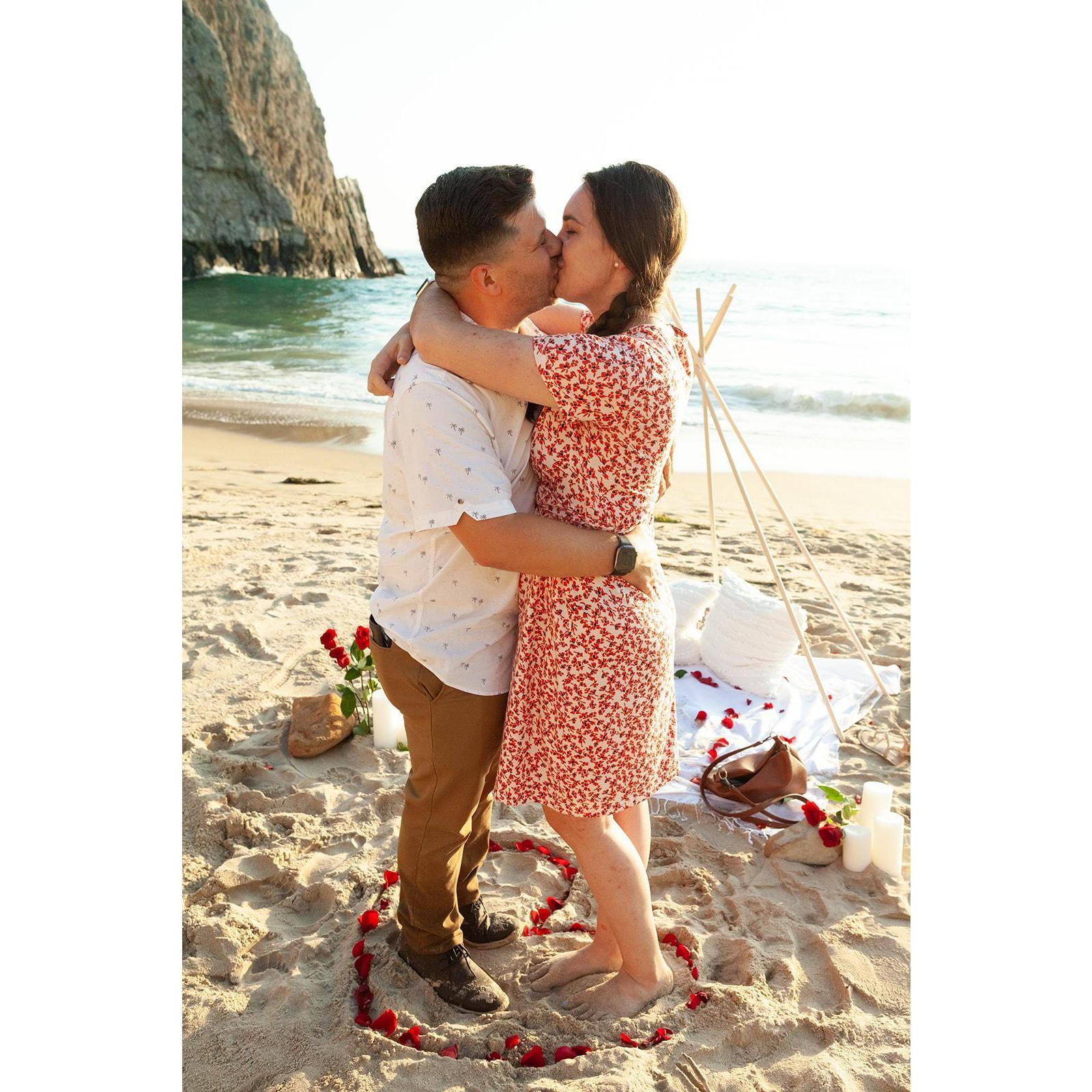 The moment after Rachel said YES!