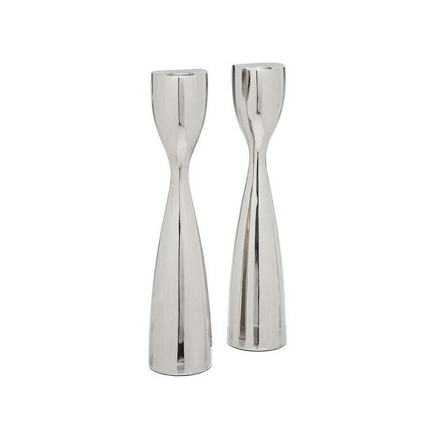 2 Piece Stainless Steel Tabletop Candlestick Set (Set of 2)