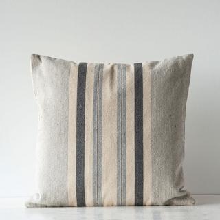 Square Striped Cotton Woven Pillow