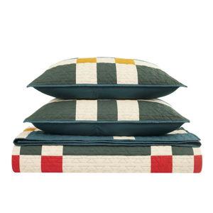 Four Square F/Q Quilt Set Balsam Green - Queen Quilt + 2 Standard Pillow Shams