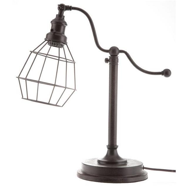 Distressed Brown Metal Task Lamp