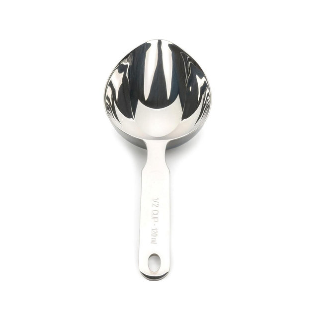 RSVP International Endurance Stainless Steel 1/2 Cup Single Oval Measuring Scoop