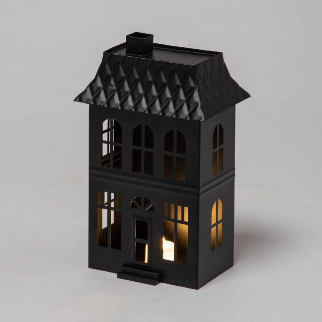 Metal Haunted Townhouse Halloween Decorative Sculpture - Hyde & EEK! Boutique™