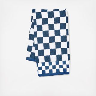 Navy Check Cotton Hand Towel