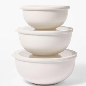 Set of 3 Plastic Mixing Bowl Set with Lids - Figmint™
