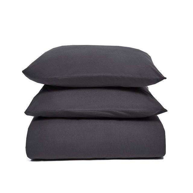 DAPU Jersey Knit Duvet Cover Ultra Soft Comfortable 100% Long Staple Heather Cotton Jersey Bed Set with Zipper Closure (Dark Gray King Duvet Cover and 2 Pillowcases)