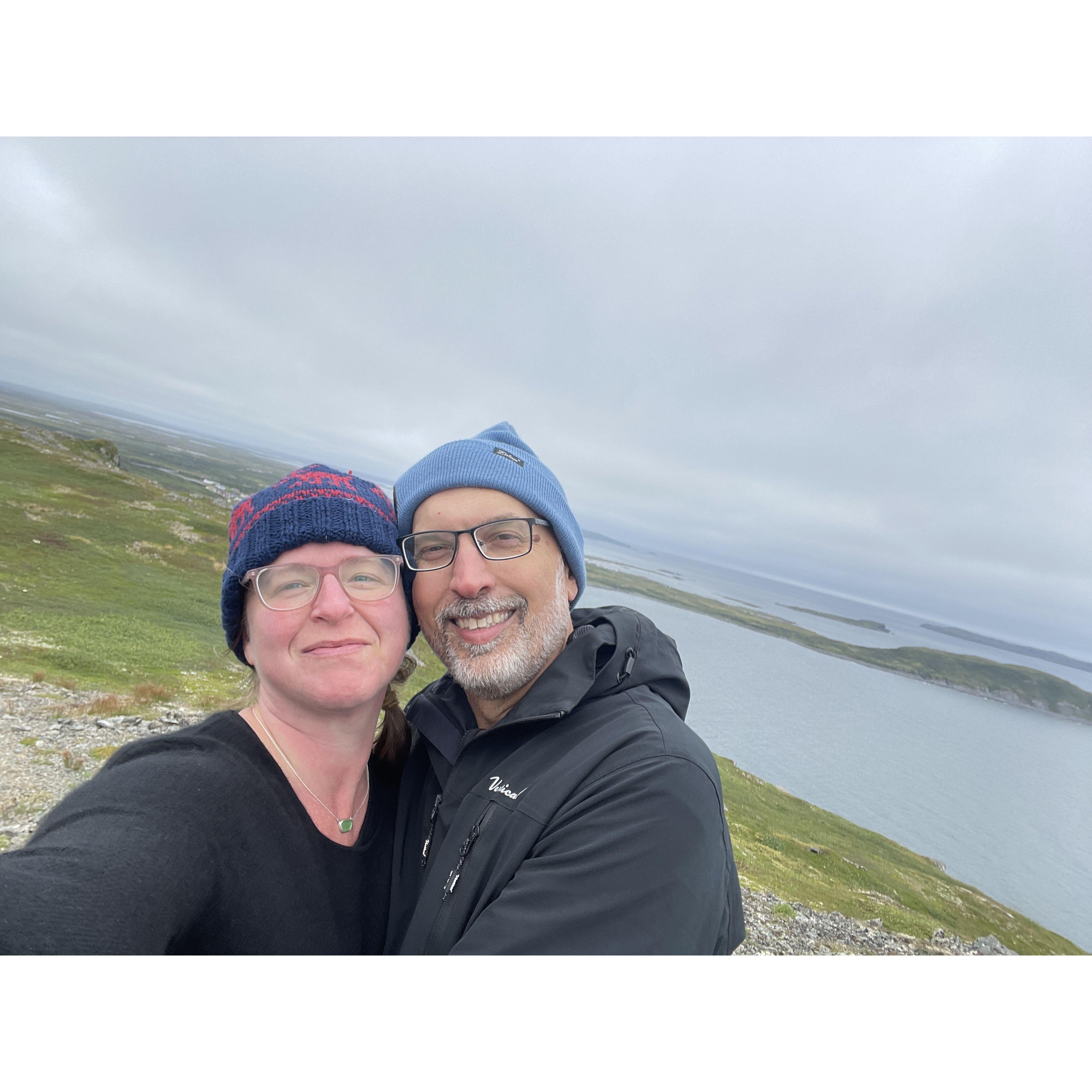 This was taken in L'anse aux Meadows in Newfoundland, right after Lisa said yes!