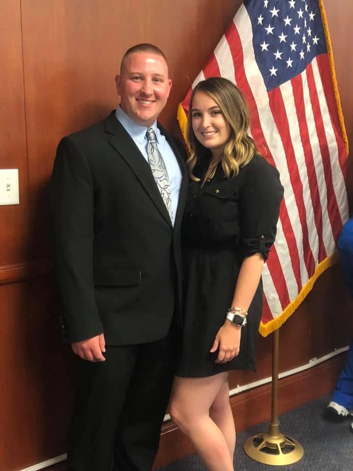 The day Corey sworn into the police department