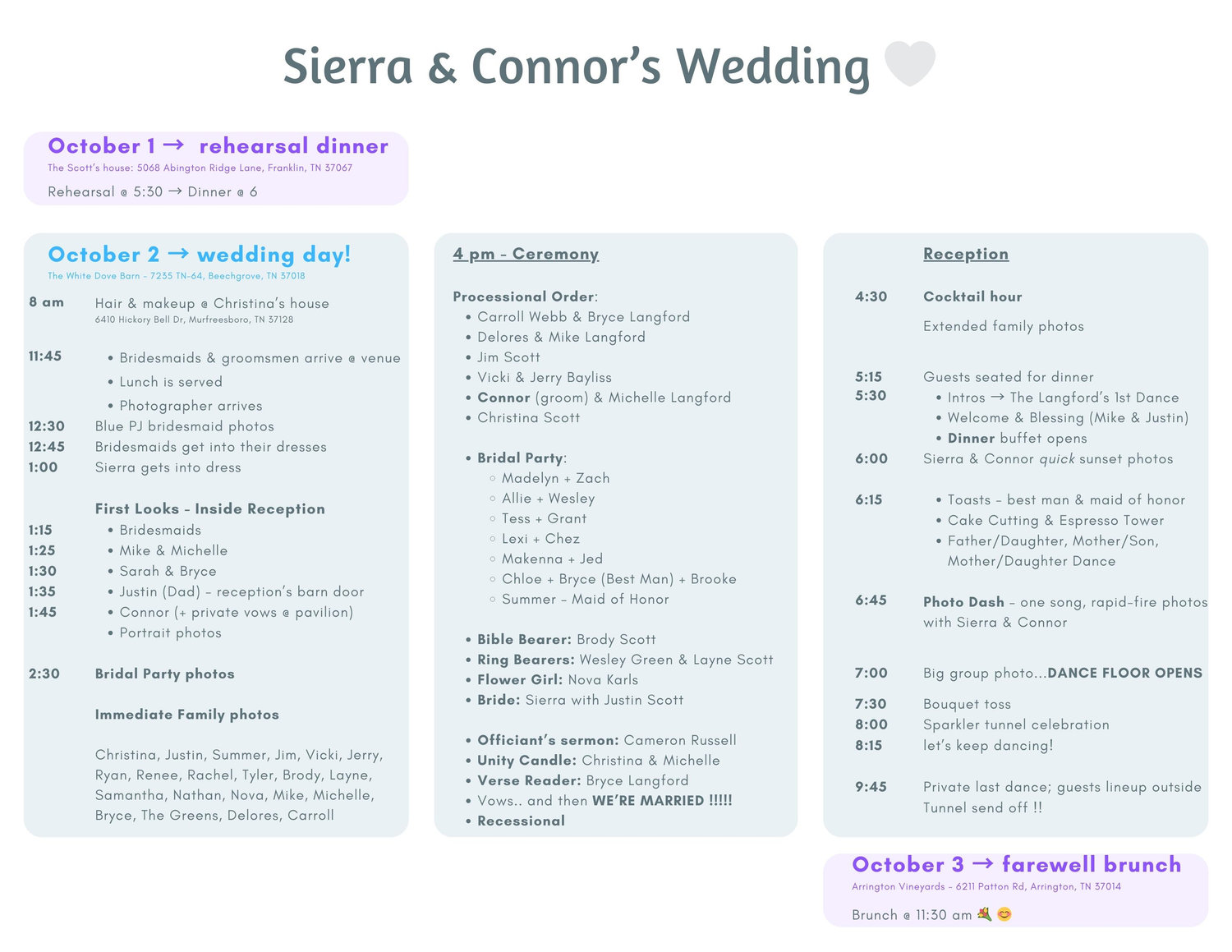The Wedding Website of Sierra Scott and Connor Langford